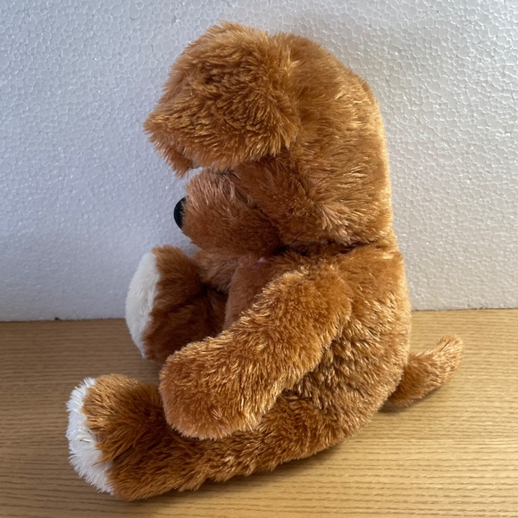 Build a Bear Workshop Puppy Dog Eye Patch Brown Curled Floppy Ear Stuffed Animal - Picture 2 of 11